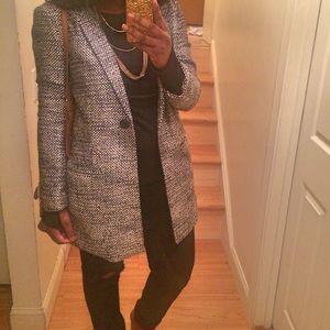 Old Navy black and white Tweed coat.
